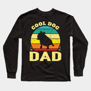 Retro Cool Bulldog Dog Dad Long Sleeve T-Shirt